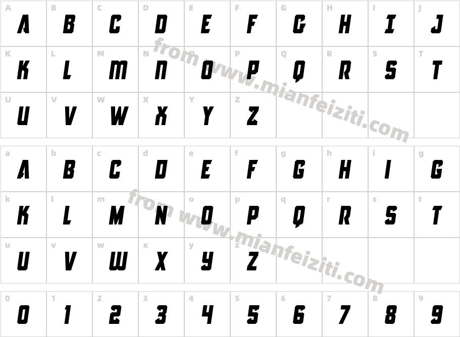Antilles Semi-Itali字体字体映射图