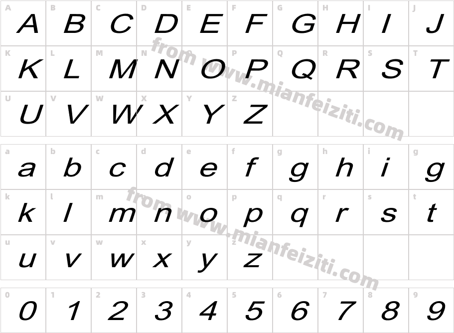 Dixon Wd Itali字体字体映射图