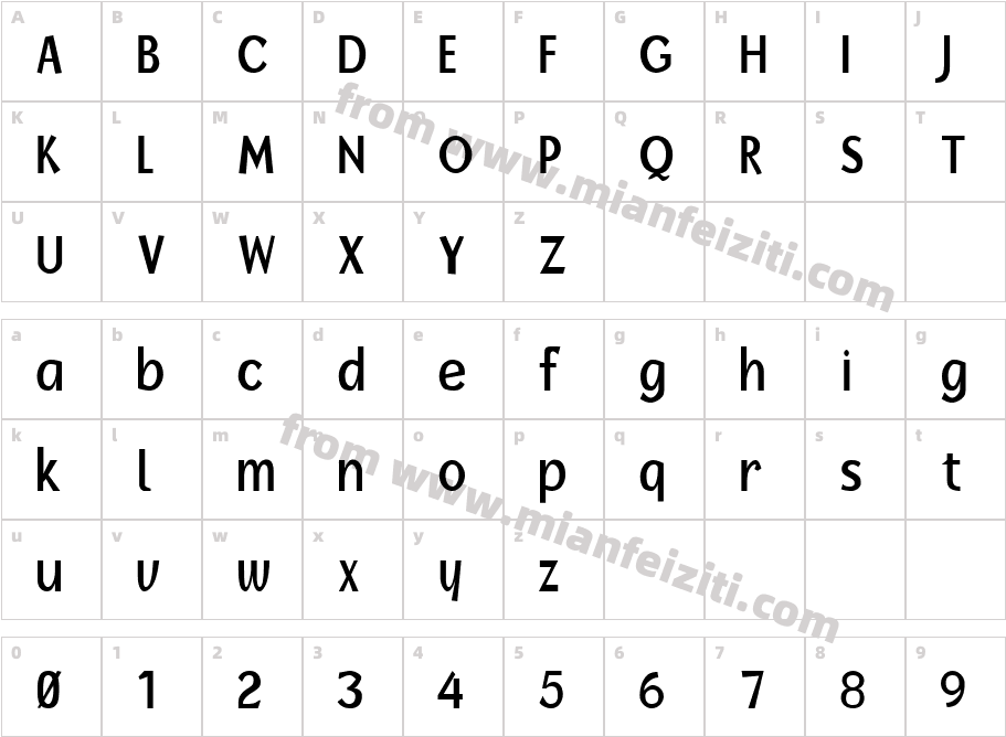 FZ BASIC 14 CON字体字体映射图