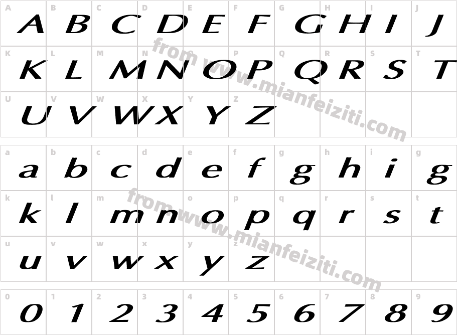 Optima Bold Italic Ex Bold Italic字体字体映射图