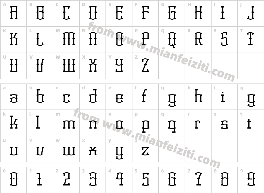 Korneuburg Regula字体字体映射图