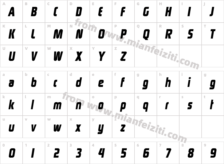 Rinehar字体字体映射图
