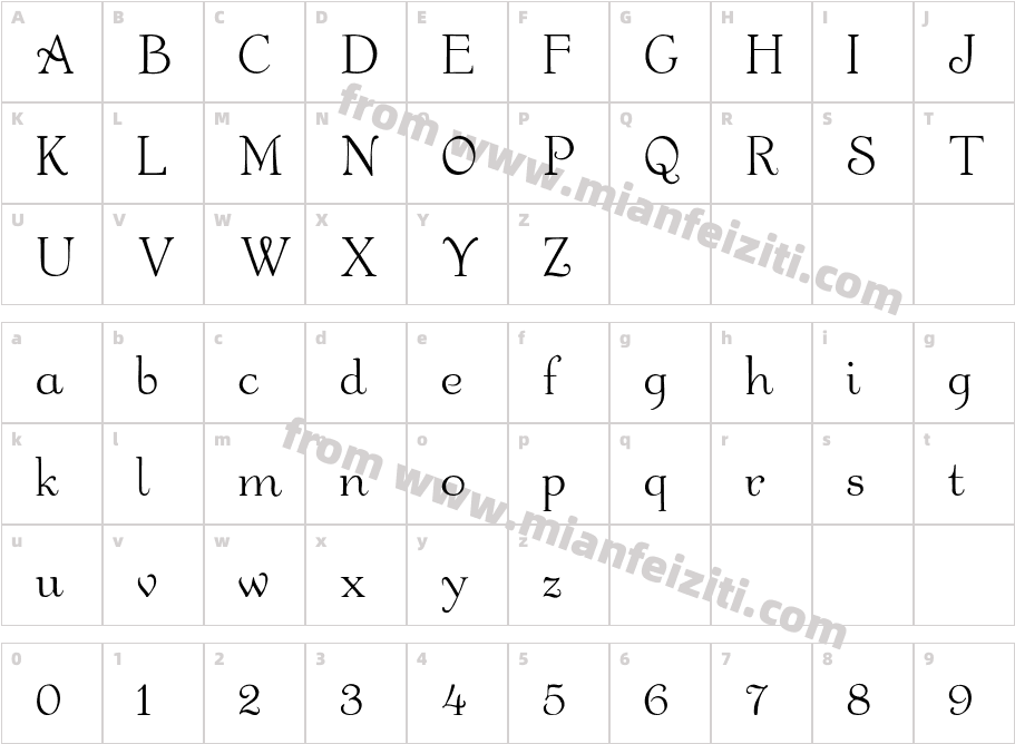 GARTON字体字体映射图