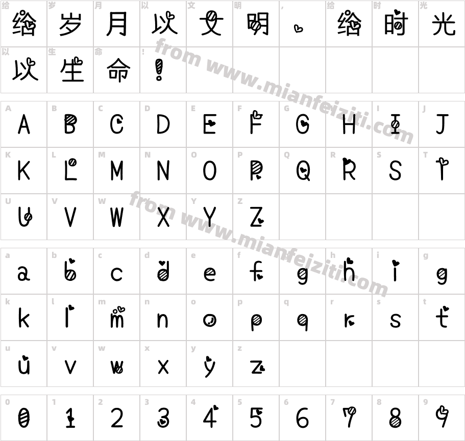 【阿萌】蓝朋友8字体字体映射图