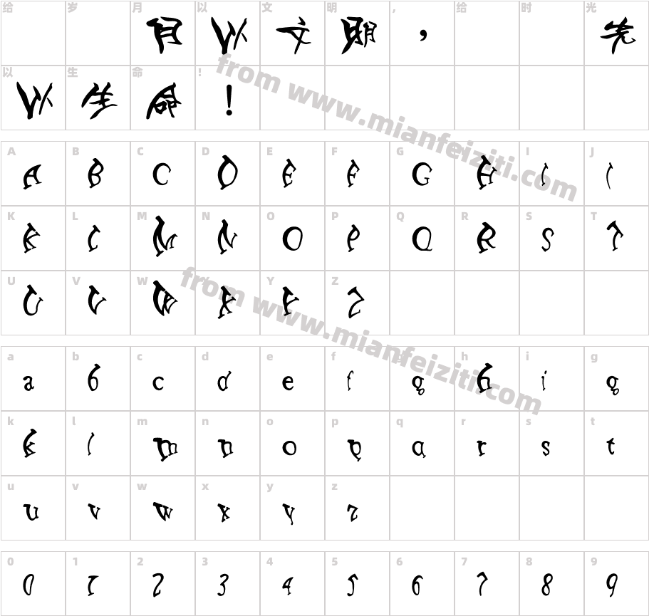 王汉宗金楷书字体字体映射图