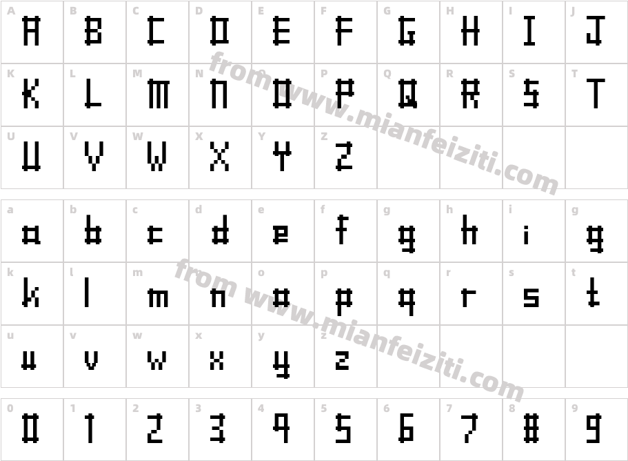 Pixapoint veredgf字体字体映射图