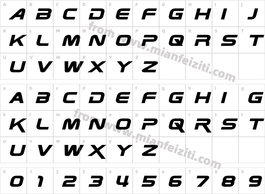 Zebulon Bold Italic字体字体映射图