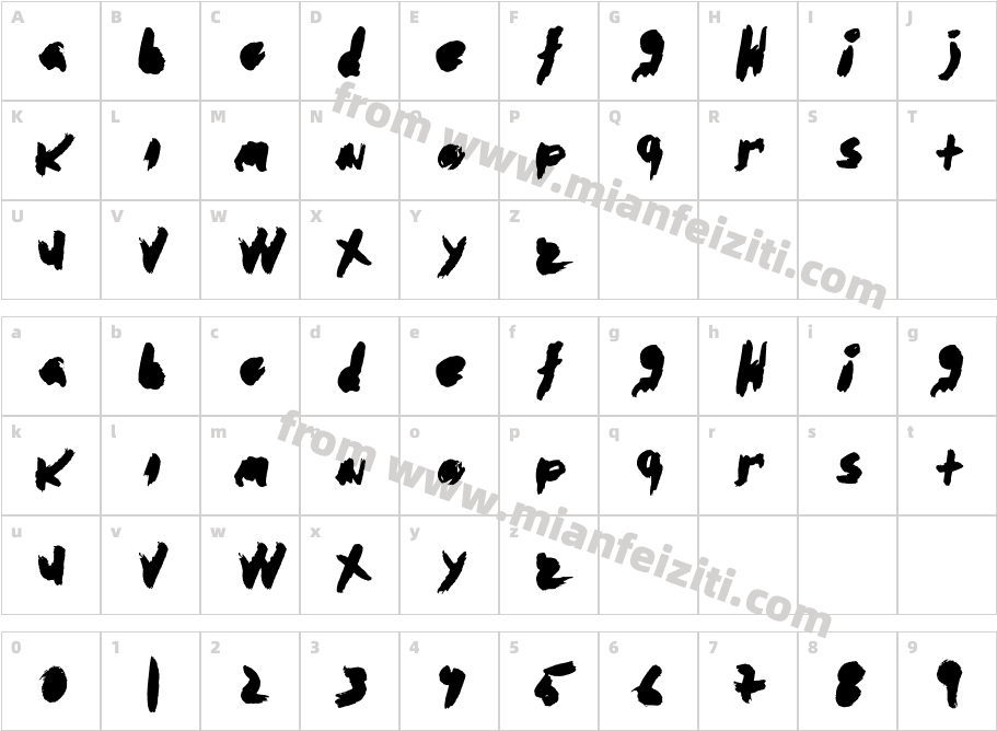 abstracto-Regular字体字体映射图