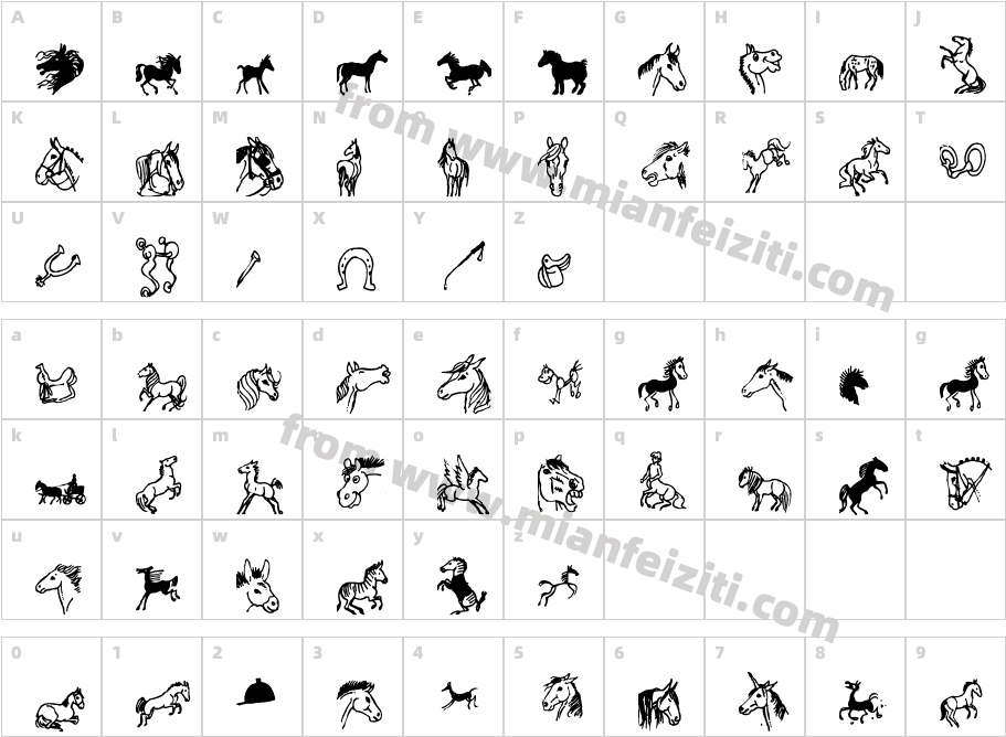horsedings字体字体映射图