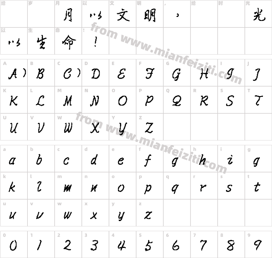 王汉宗均行书繁字体字体映射图