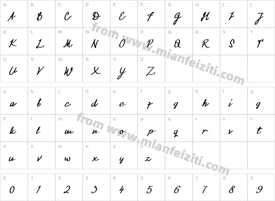 BlackWiliam字体字体映射图