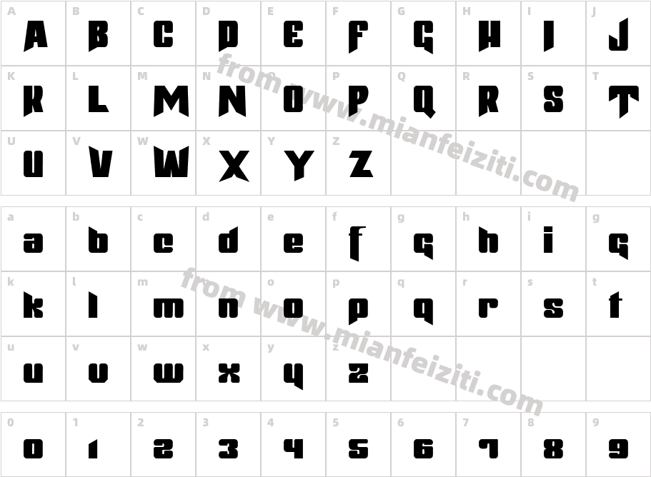 Jodaguz-w125x字体字体映射图
