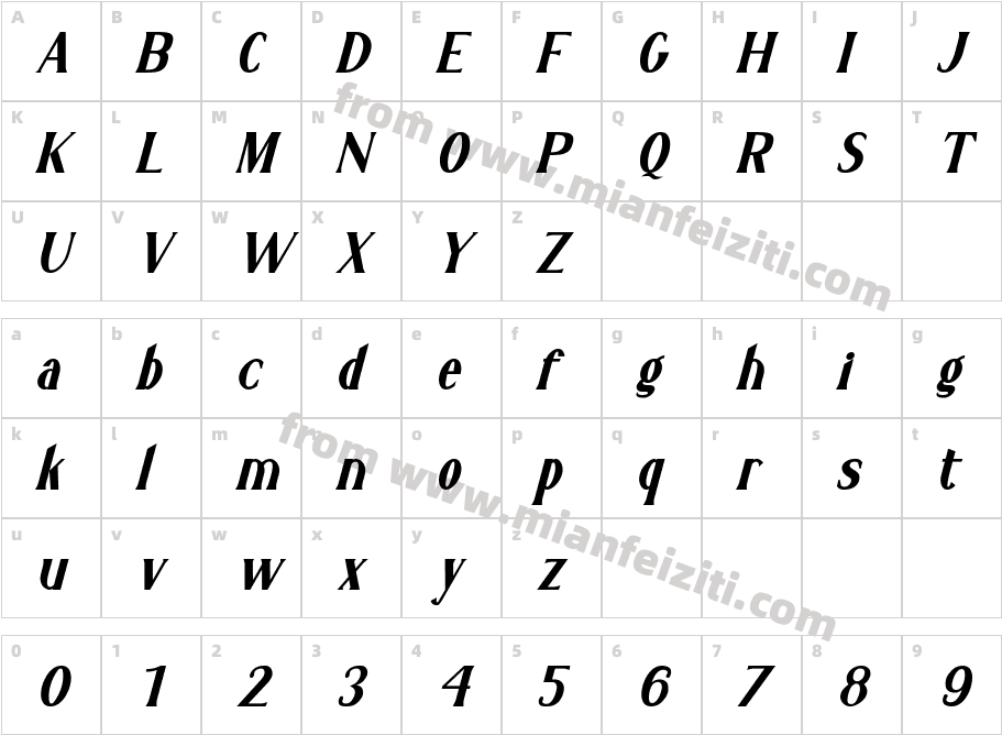 Charlotte Giselle Italic字体字体映射图