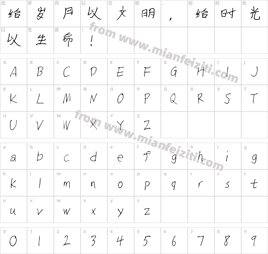 汉卿字体全异体和简体字体字体映射图