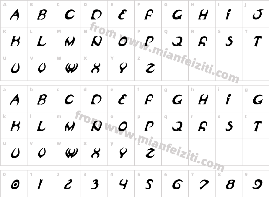 OublietteBoldItalic-OVJZP字体字体映射图