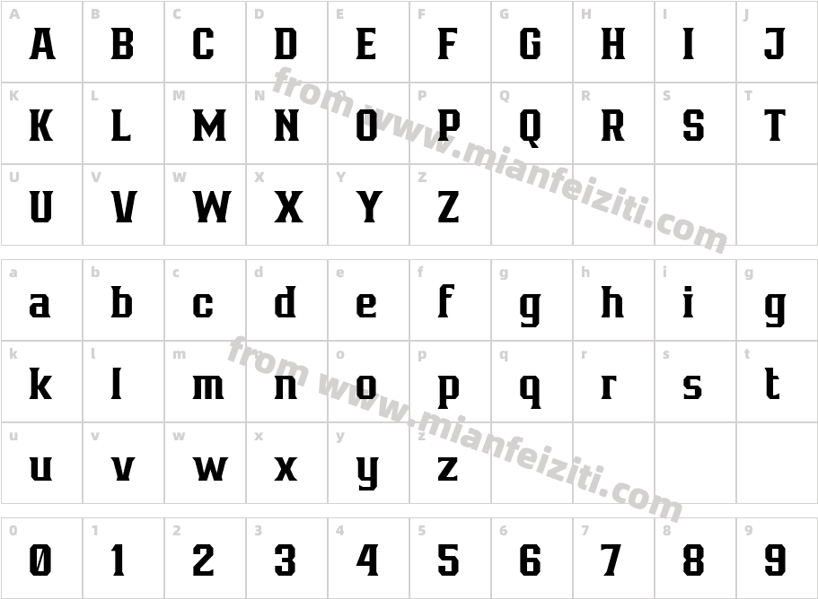 Bronziermedium-K7ZV7字体字体映射图