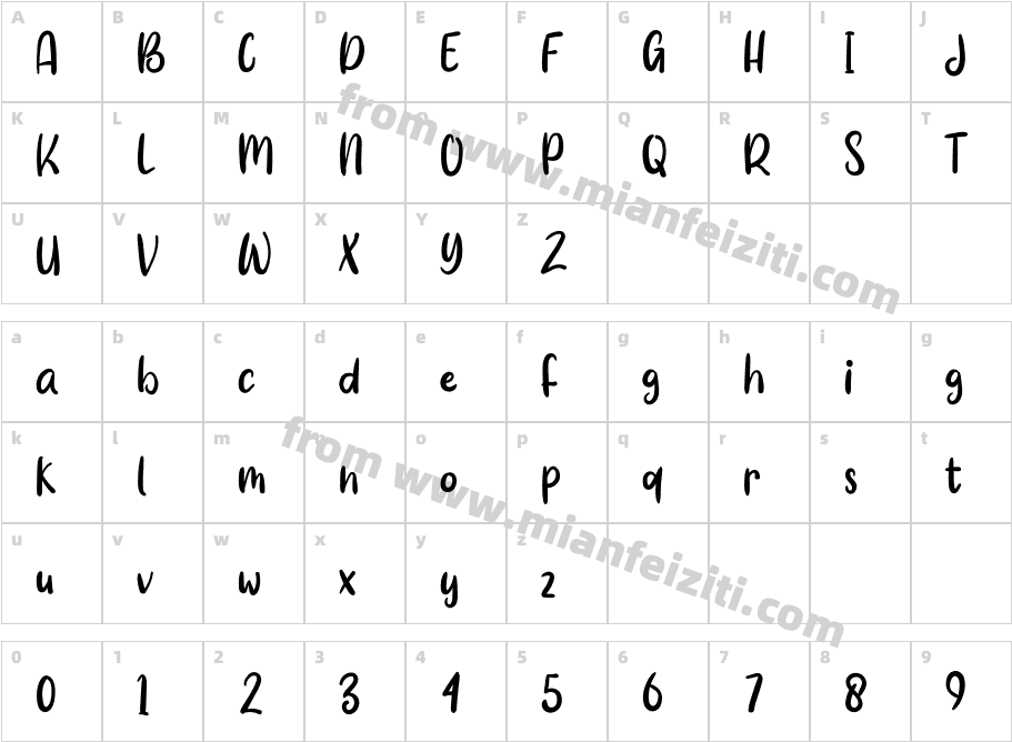 FROZEN ZONK字体字体映射图