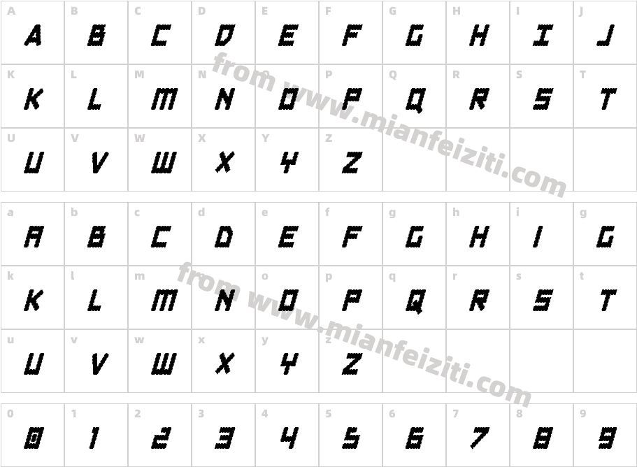 obsidianbladecondital字体字体映射图