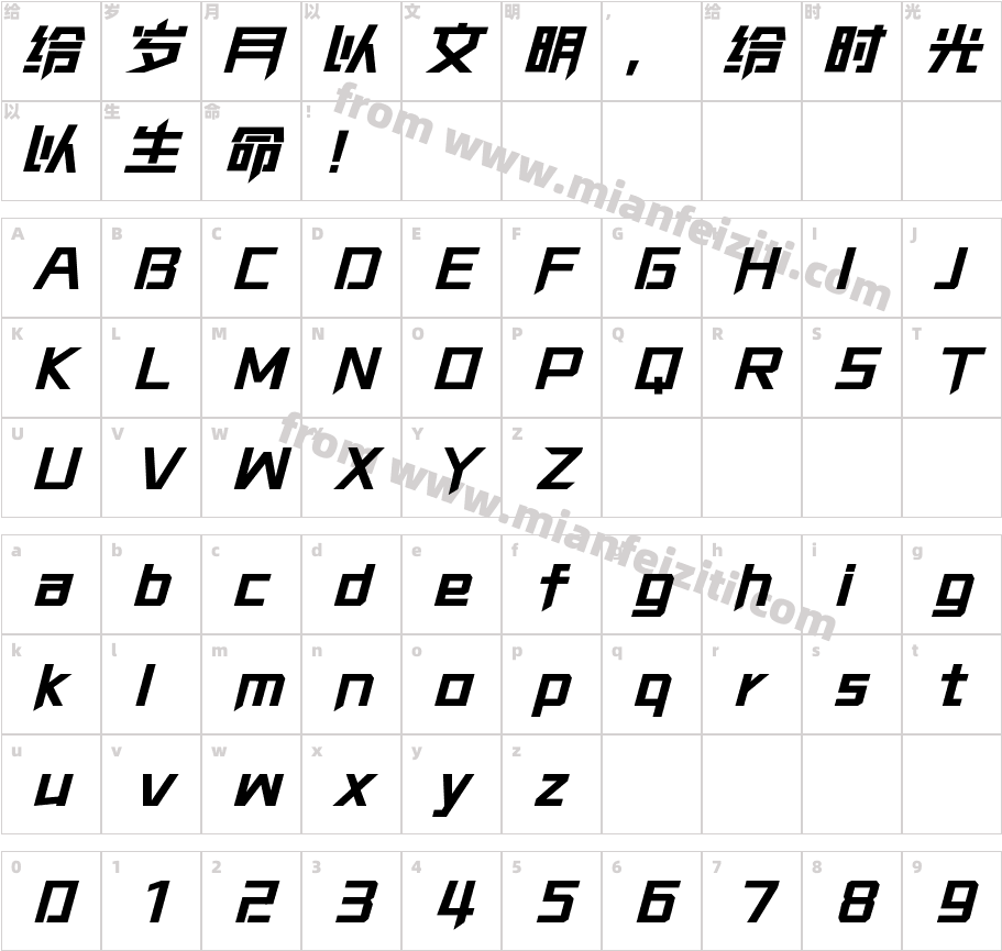 印品南征北战体NZBZ体字体字体映射图