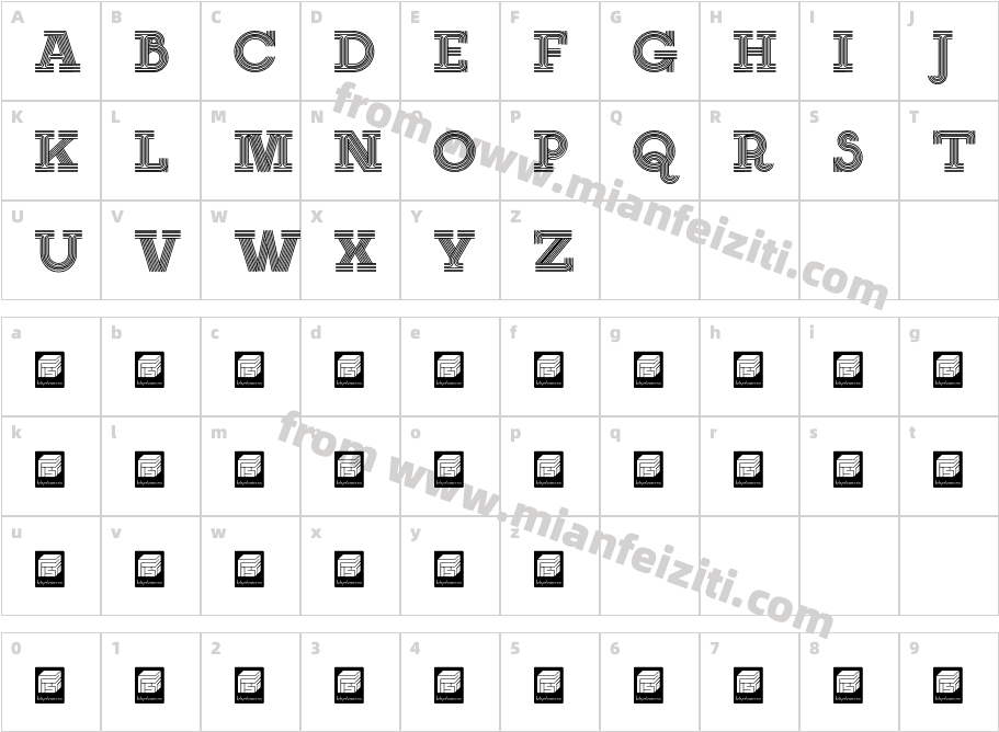 Neon Serif字体字体映射图