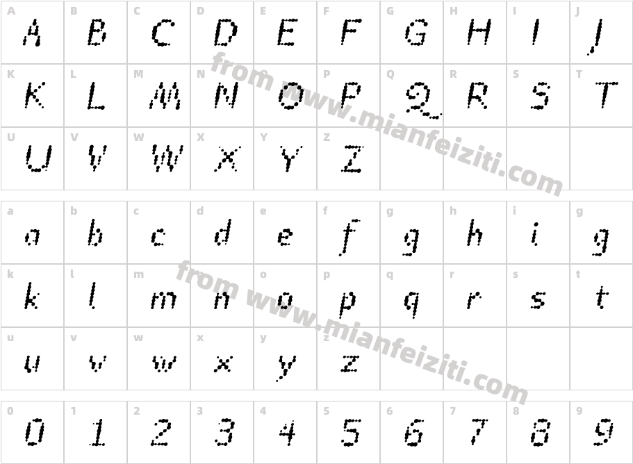 TTRheostatFahrenheit-MediumItalic字体字体映射图