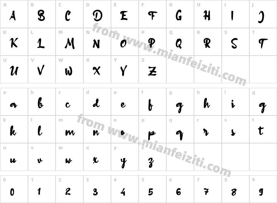 Adelfa-2ODaK字体字体映射图