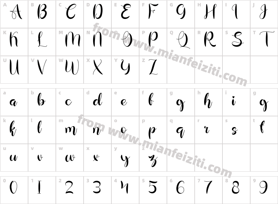 Challiren-nRYlV字体字体映射图