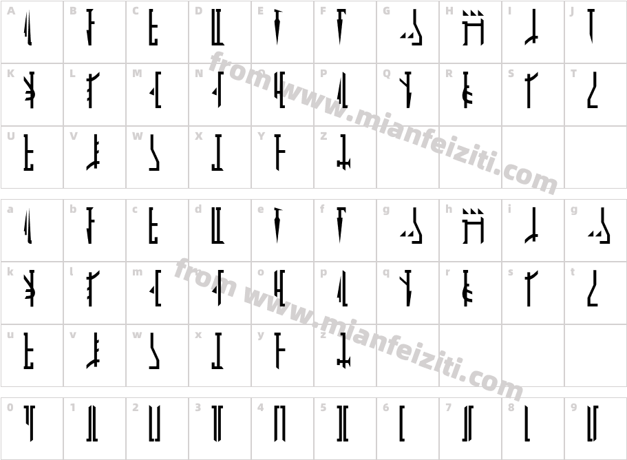 MandoAfClassic-lgB6D字体字体映射图