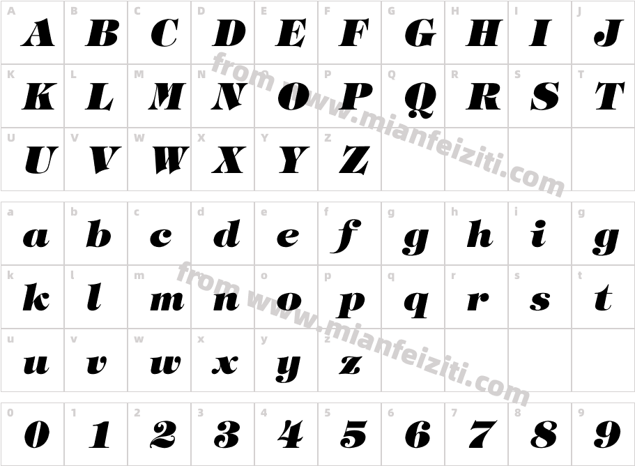 EU-H7X字体字体映射图