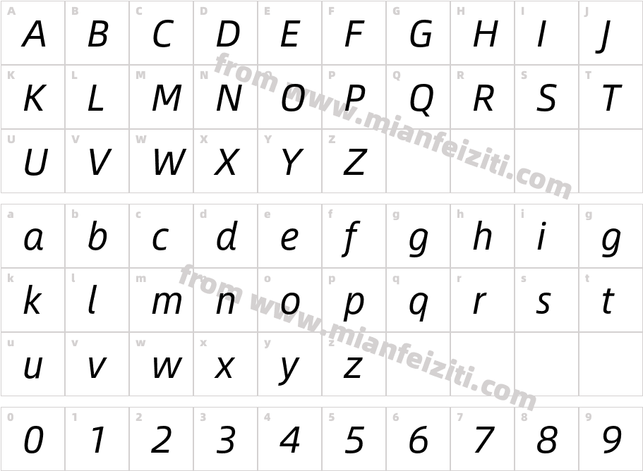 AlibabaSans-Italic字体字体映射图