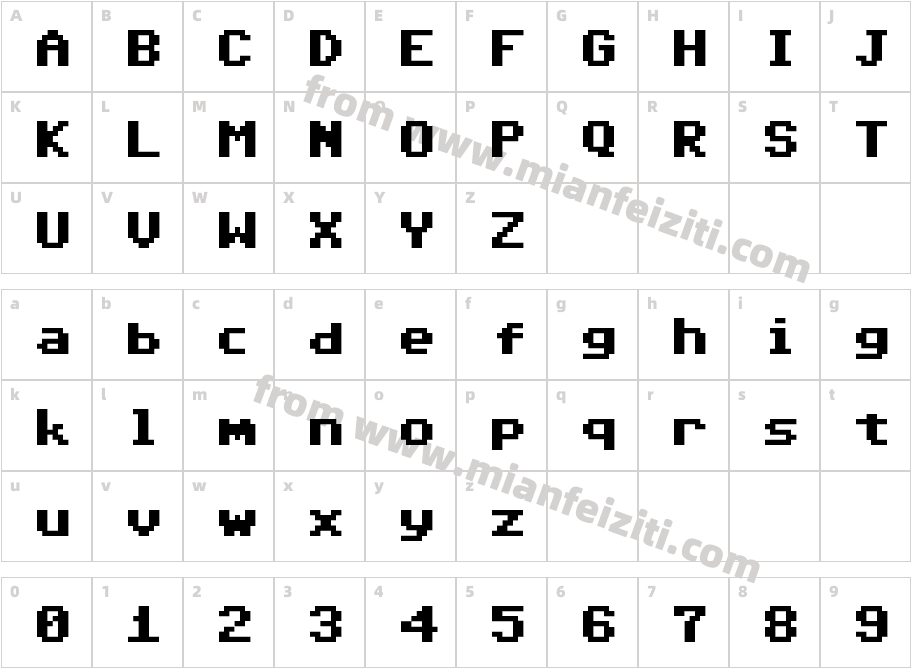 Commodore 64字体字体映射图