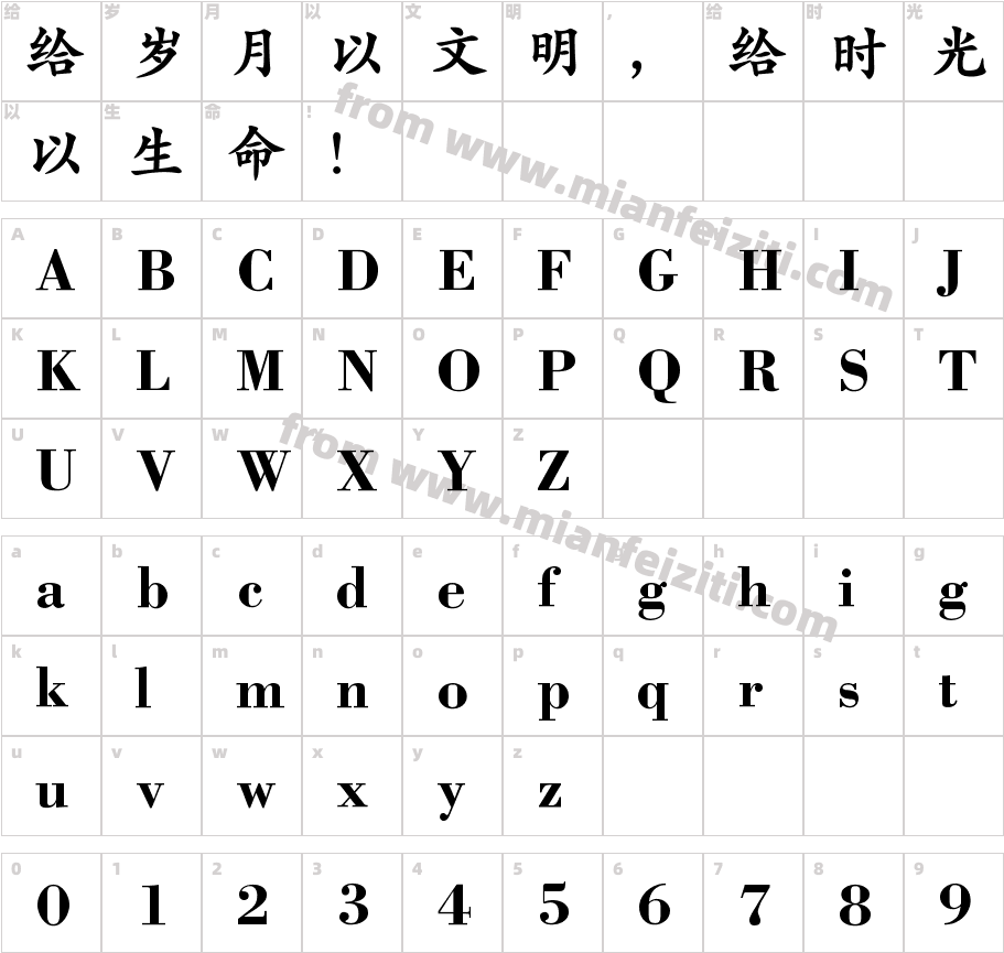 Kindle Kai字体字体映射图