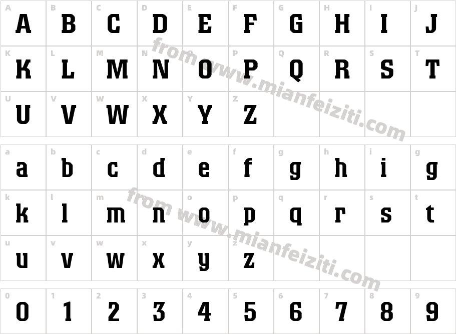 ColoradoMedium-Regular字体字体映射图