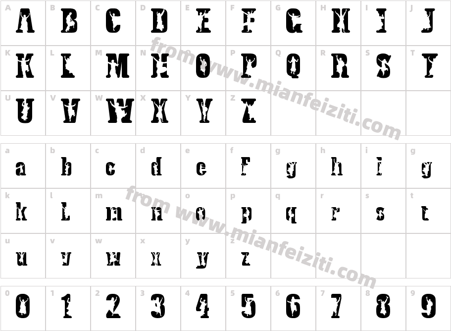 Bhangra字体字体映射图
