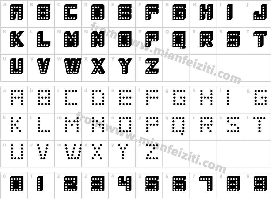 Coloscobik字体字体映射图