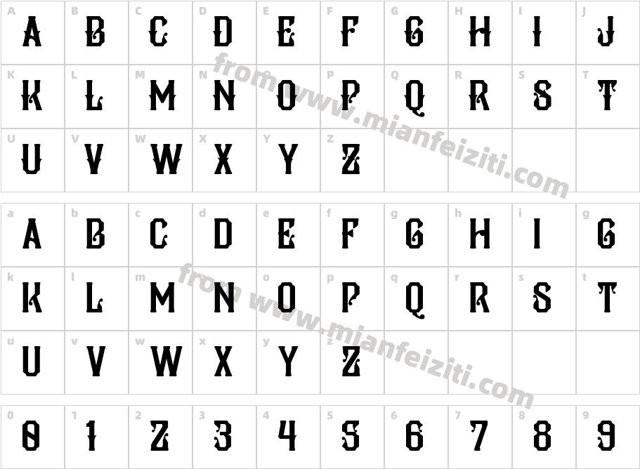 Pilar Typeface字体字体映射图