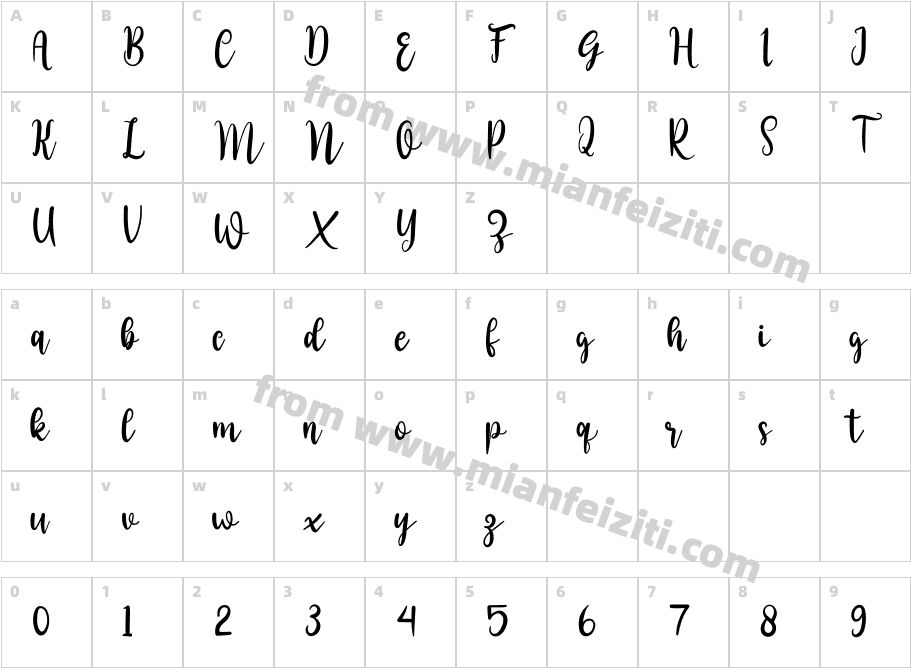 Melyna-L3ZA4字体字体映射图