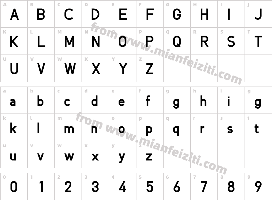 ONEAN-Bold字体字体映射图