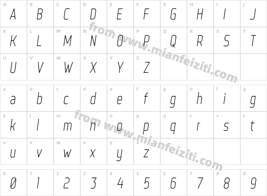 Web Serveroff-Italic字体字体映射图