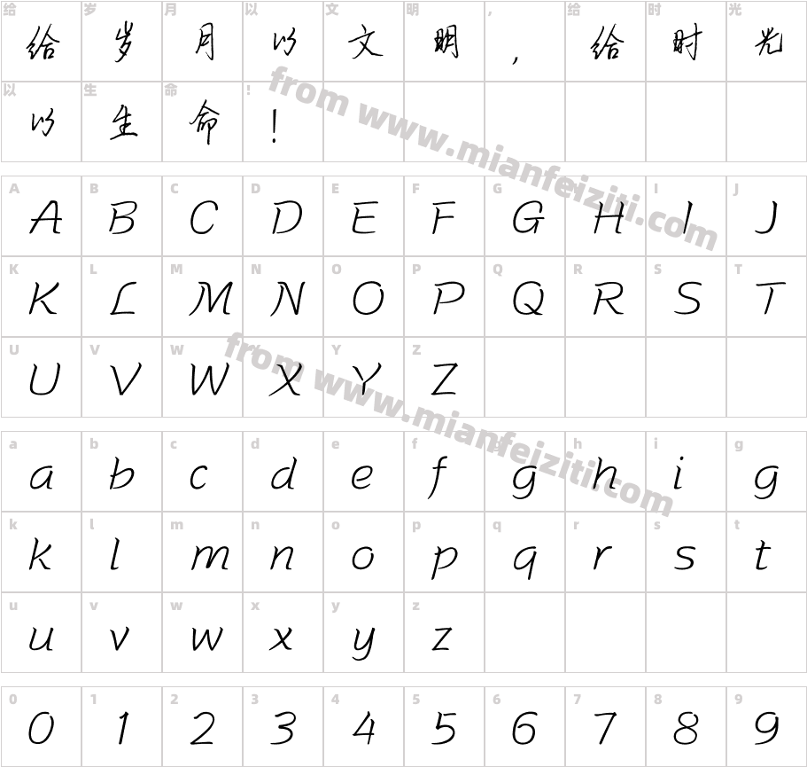 摩卡摩卡体字体字体映射图