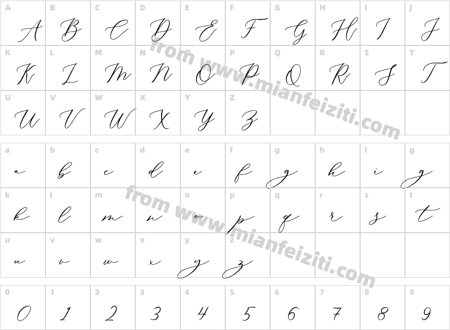 Biancha-X3VOa字体字体映射图