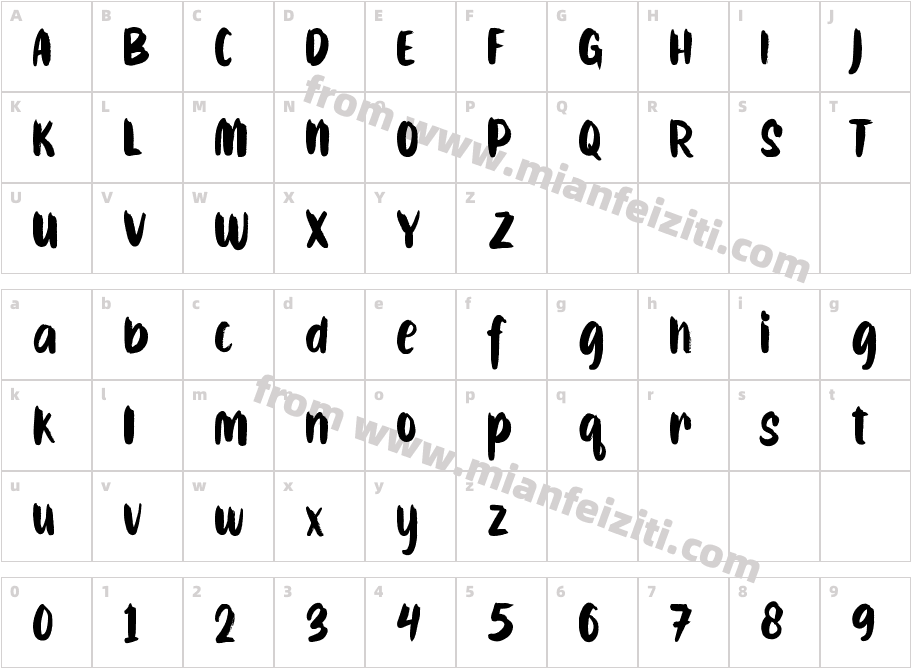 CAIBOJOG字体字体映射图