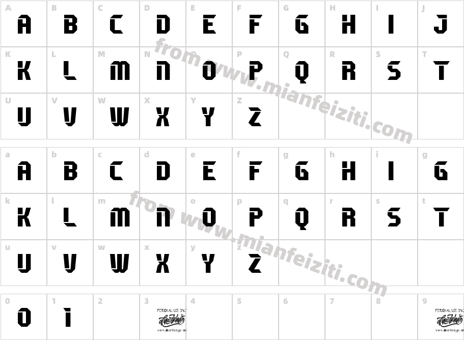 UnioneForceStencil-rgYw7字体字体映射图