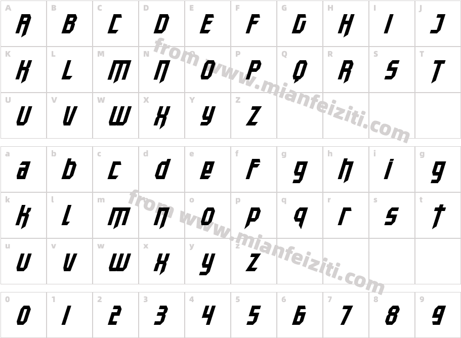 Voltec-axgem字体字体映射图