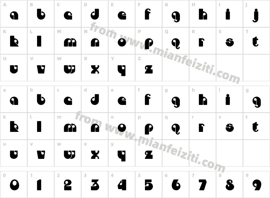 Dojo CP字体字体映射图