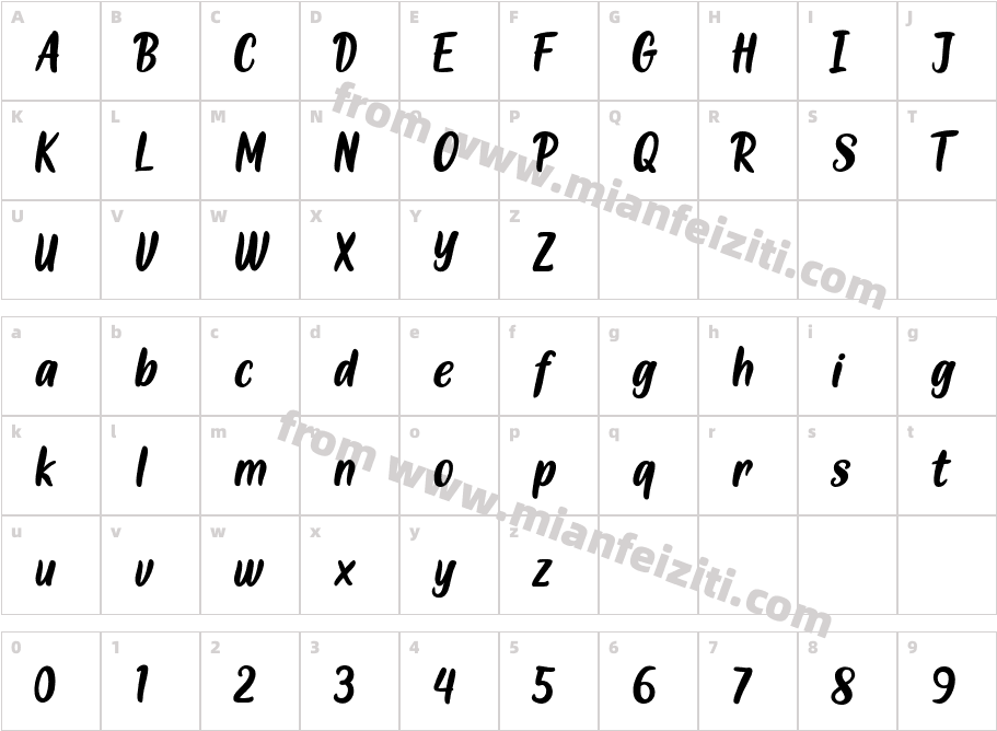 AngeloMarker-eZKW6字体字体映射图