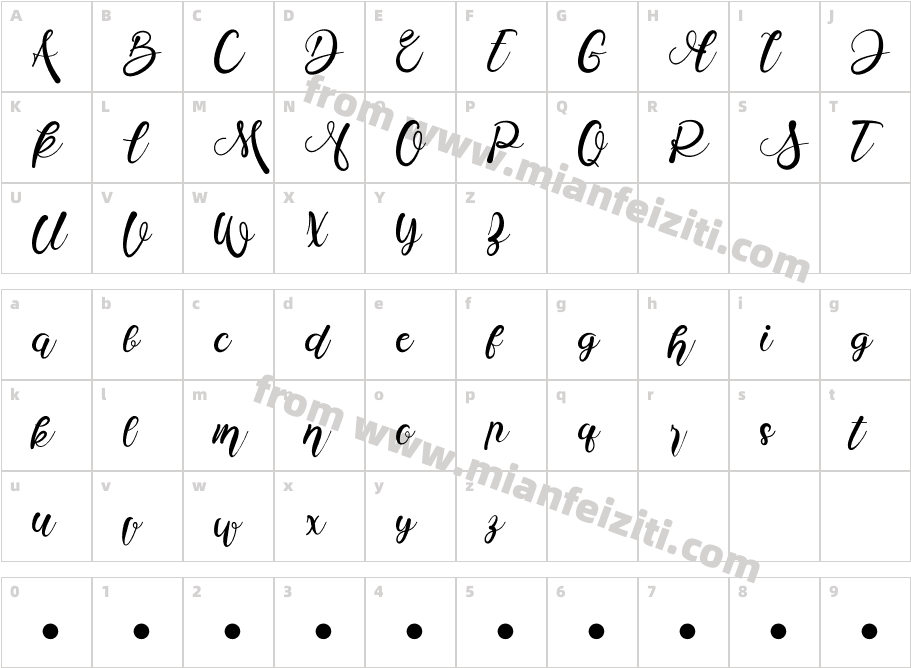 MonicaCatty-JR28m字体字体映射图