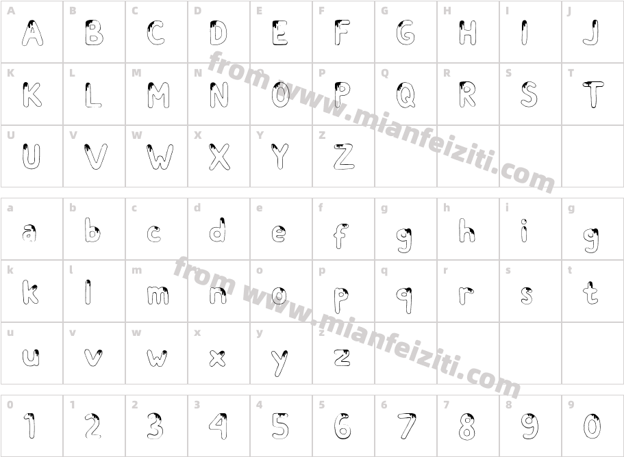 MeltFuji字体字体映射图