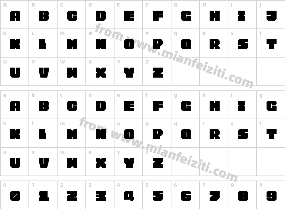 EW-Chunk字体字体映射图