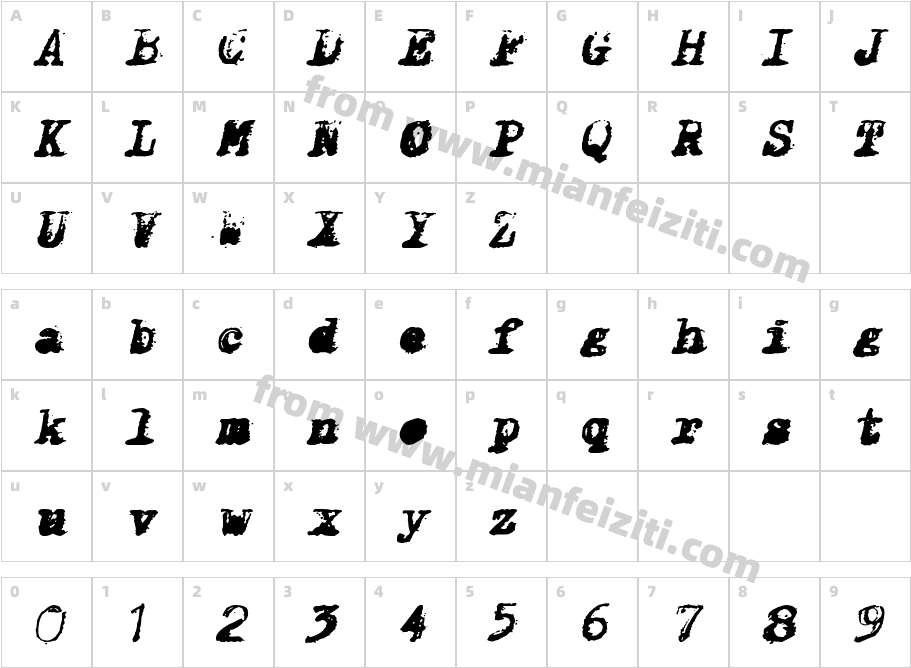 X Classified Italic字体字体映射图